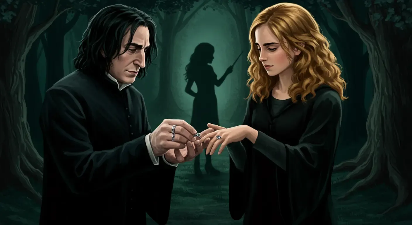 Severus Snape observing Hermione Granger in the Slytherin potions classroom